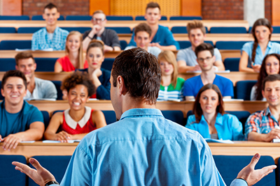 Students wait for information about becoming a CPA