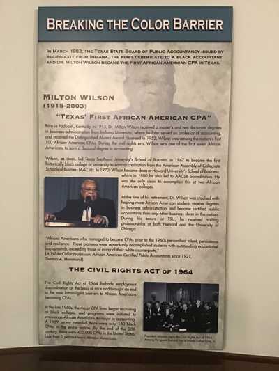 Breaking the Color Barrier TXCPA History Exhibit