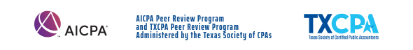 Peer Review Letterhead Header AICPA Peer Review Program and TXCPA Peer Review Program Administered by the Texas Society of CPAs