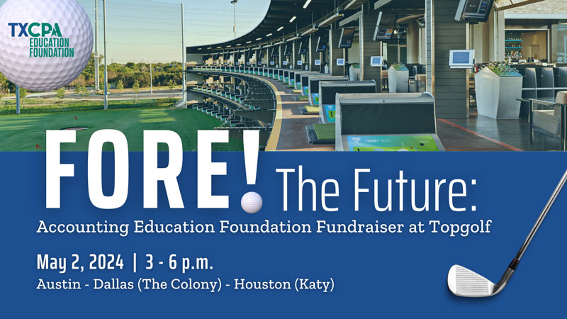 FORE! The Future: Accounting Education Foundation Fundraiser at Topgolf on May 2