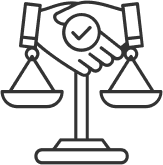 Handshake with balance scale