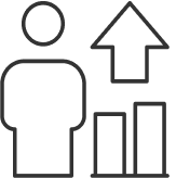 Person with upward chart arrow
