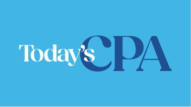 Logo of Today’s CPA magazine on a blue background