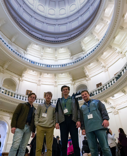 Trinity students in the Capitol rotunda on Advocacy Day