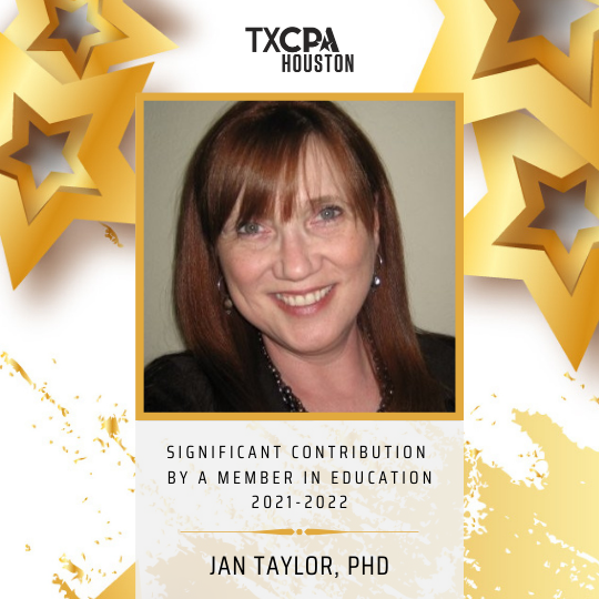 Significant Contribution in Education 2021-2022 - Jan Taylor  PhD