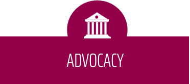 Advocacy maroon graphic Advocacy