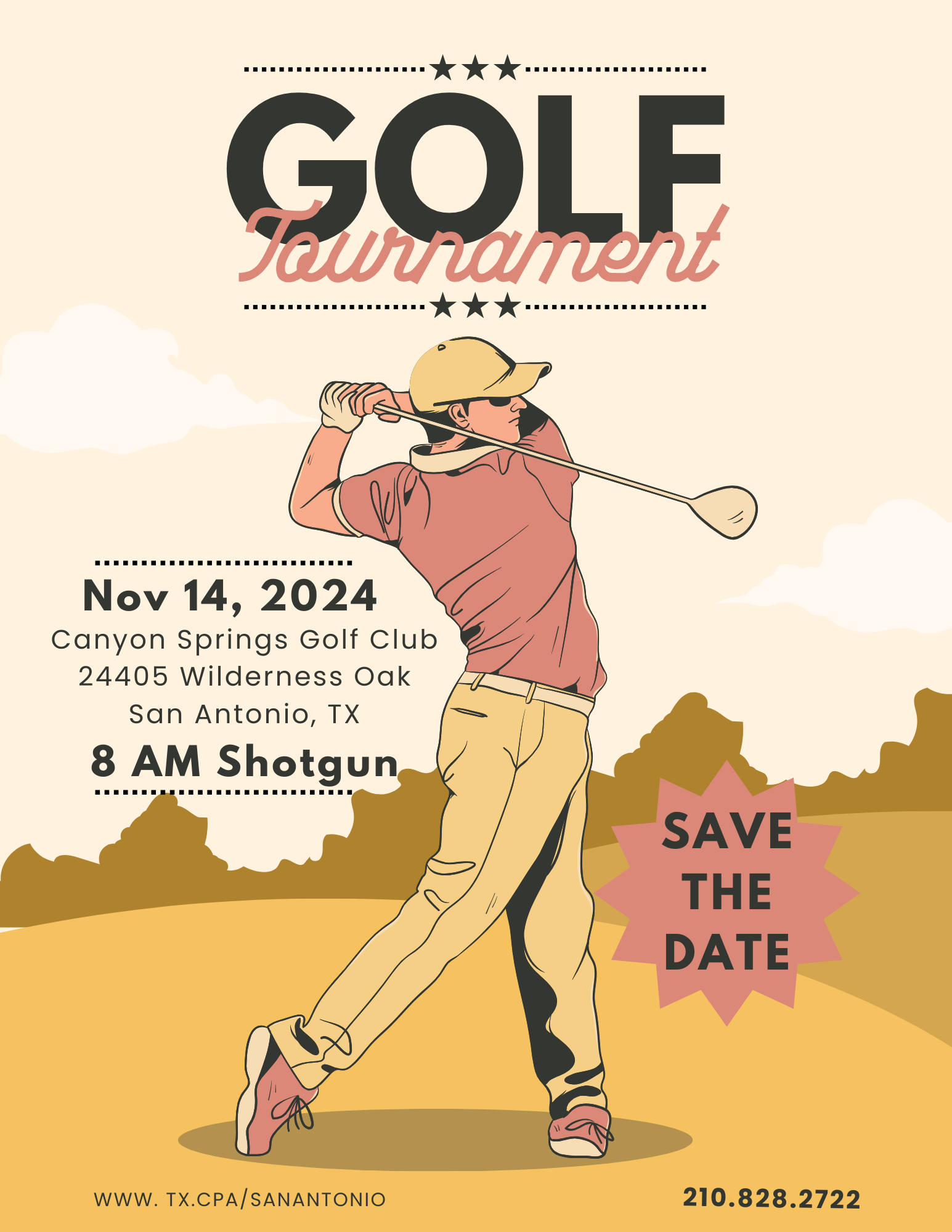 Golf Tournament Save the Date - November 14, 2024