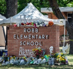 Robb Elementary Memorial_cropped Photo credit: Texas Tribune